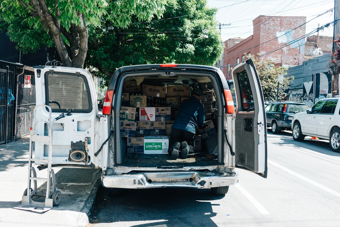 Delivery van loaded with packages